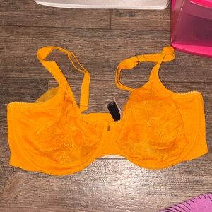 Adore Me Bright Orange Lace Bra